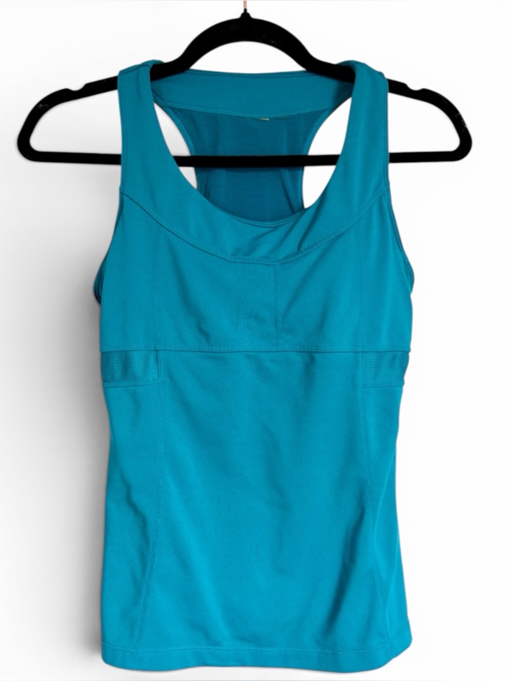 Athleta Teal Racerback Tank Top Small Built In Bra Workout Yoga Athletic